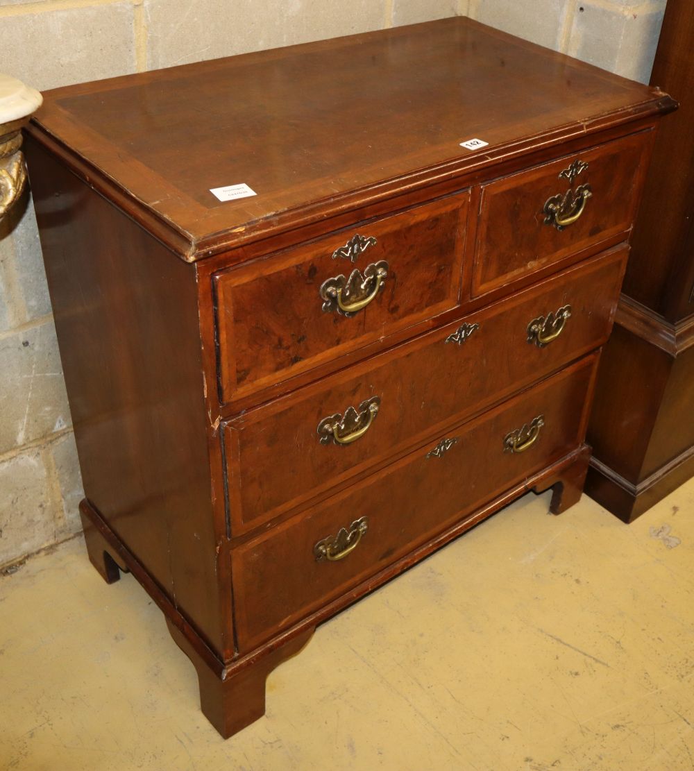 A George II style walnut chest, W.81cm, D.44cm, H.82cm